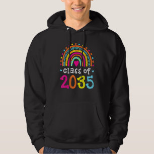 Class Of 2035 Rainbow Pink Graduate Preschool Kind Hoodie