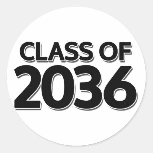 Class of 2036 classic round sticker