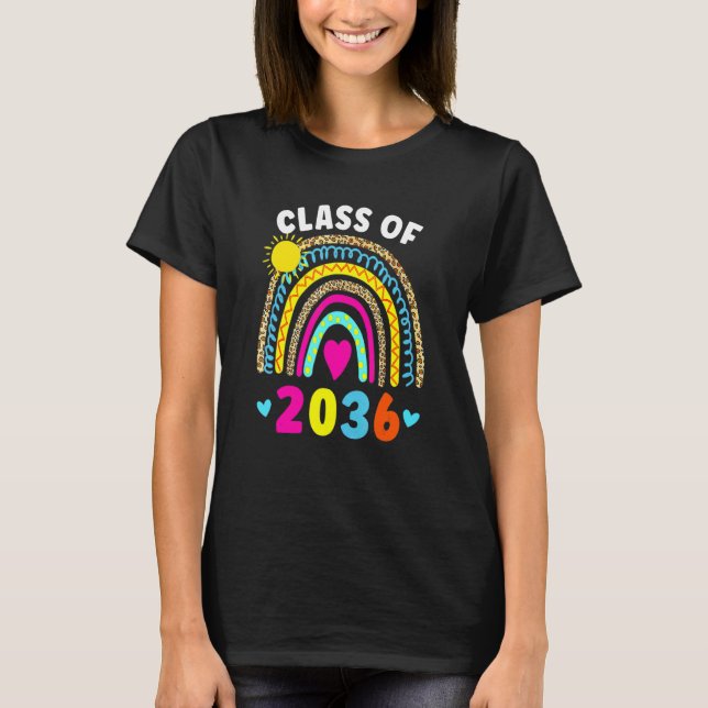 Class Of 2036  Graduation Pre K Graduate Rainbow T-Shirt (Front)