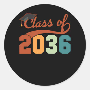Class Of 2036 Grow With Me Back to School First Da Classic Round Sticker