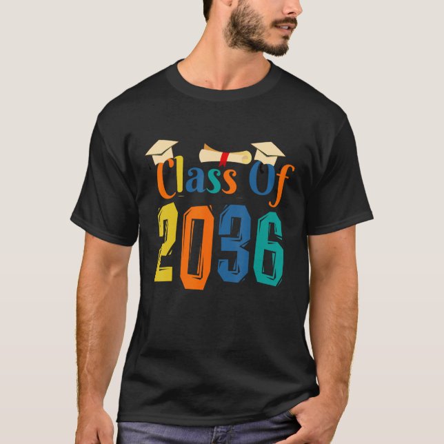 Class of 2036 Grow With Me First Day of School Gra T-Shirt (Front)