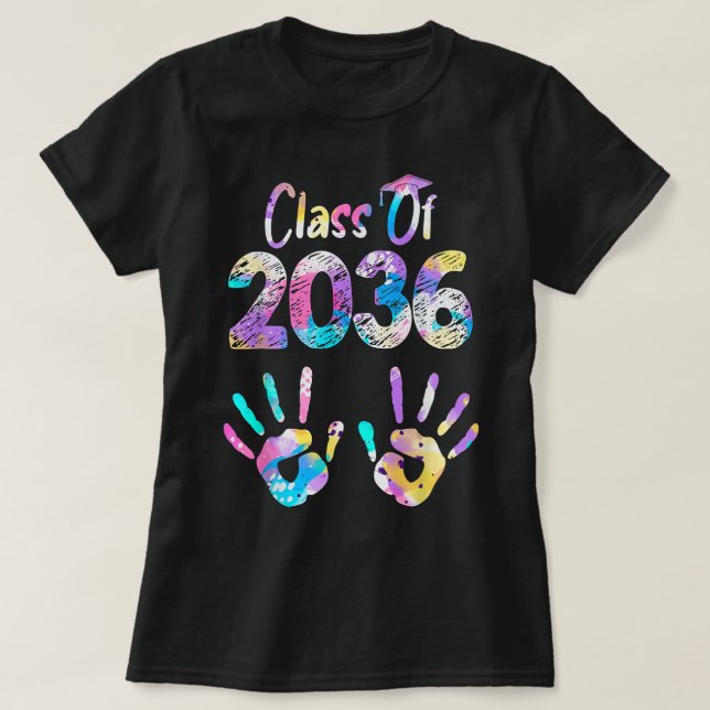 Class Of 2036 Grow With Me Graduation First Day Of T-Shirt (Design Front)