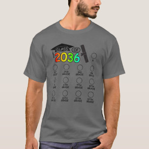 Class Of 2036 Grow With Me Space For Check-Mark K T-Shirt