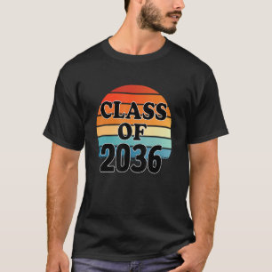 Class Of 2036 Senior Graduate Retro Graduation T-Shirt