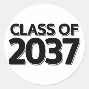 Class of 2037 classic round sticker
