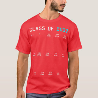 Class of 2037 Grow with Me Graduation First Day Ha T-Shirt