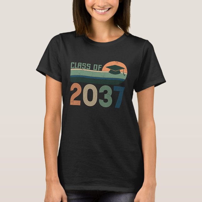 Class of 2037 Grow with Me Kindergarten to Graduat T-Shirt (Front)