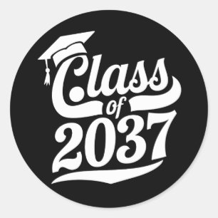 Class Of 2037 Grow With Me Proud Graduate Classic Round Sticker