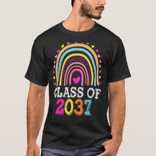 Class Of 2037 Rainbow Kindergarten Preschool Gradu T-Shirt