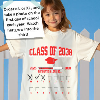 Class of 2038 PK-12 First Day of School T-Shirt