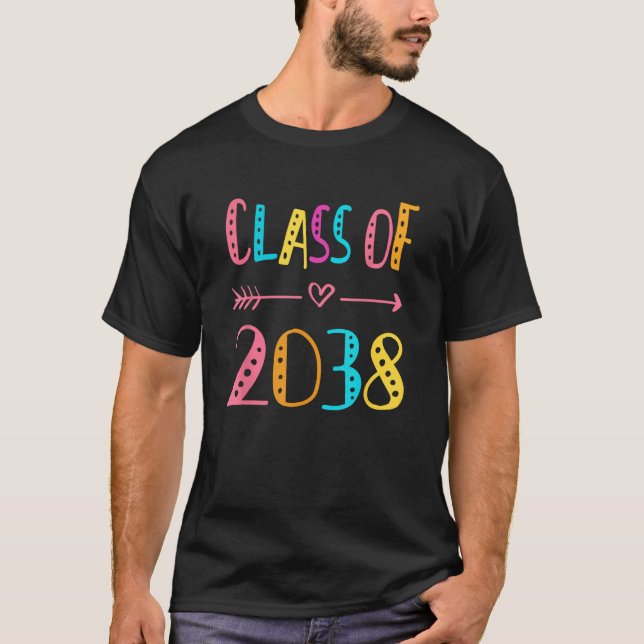 Class Of 2038 Pre K Graduate Preschool Graduation T-Shirt (Front)