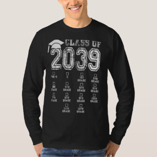 Class Of 2039 Grow With Me Kindergarten Pre K Grad T-Shirt