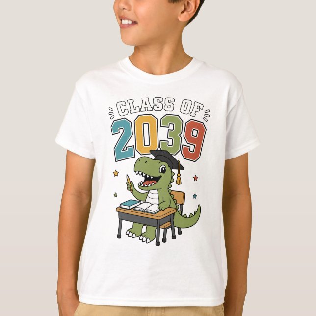 Class of 2039 T Rex Dinosaur Future Graduate Grad T-Shirt (Front)