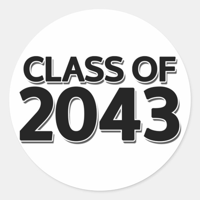 Class of 2043 classic round sticker (Front)