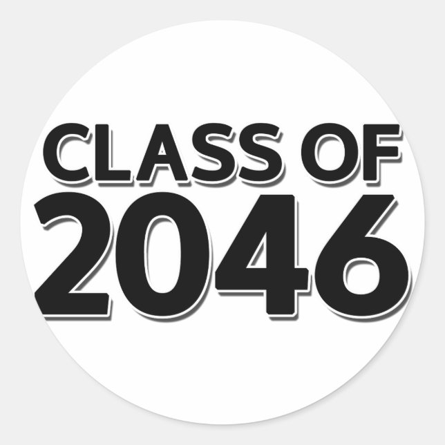 Class of 2046 classic round sticker (Front)