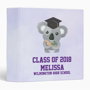 Class of 20xx Cute Koala Bear in Graduation Cap Binder