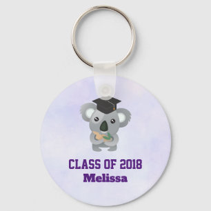 Class of 20xx Cute Koala Bear in Graduation Cap Keychain