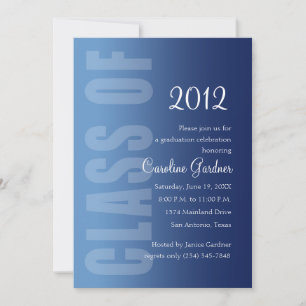Class of 20XX Graduation Any Colour with Navy Fade Invitation