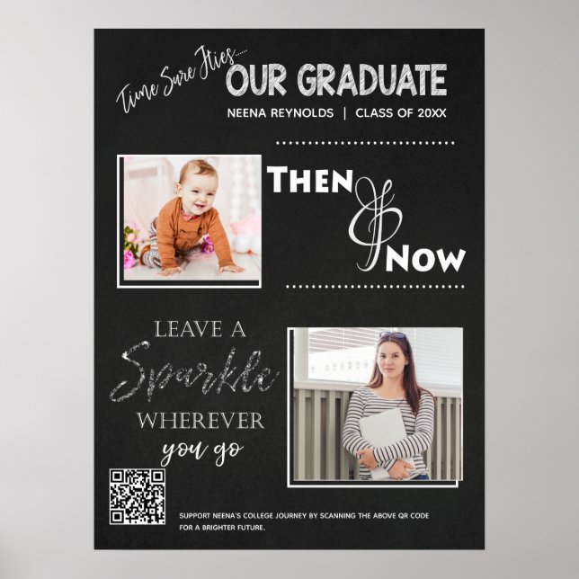 Class of 20XX Keepsake Then and Now Graduation  Poster (Front)