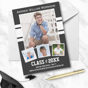 Class of 20XX Photo Collage Sport Graduation Party Invitation