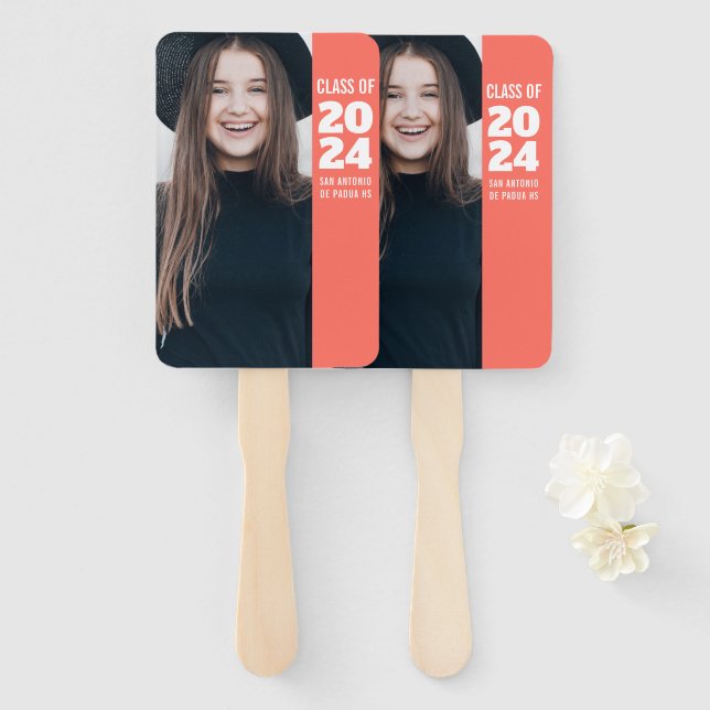 Class of 20XX Photo Graduation Announcement Hand Fan (Front and Back)