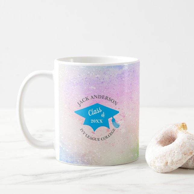 Class of 20XX Rainbow Art Paint Splatter Coffee Mug (With Donut)