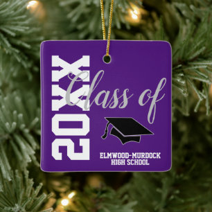 Class of 22 Personalized High School Graduation Ceramic Ornament