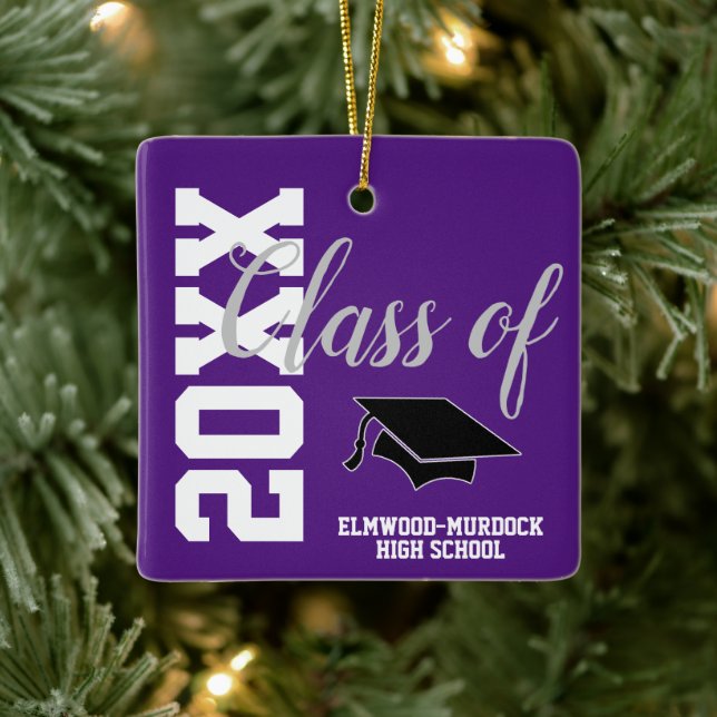 Class of 22 Personalized High School Graduation Ceramic Ornament (Tree)