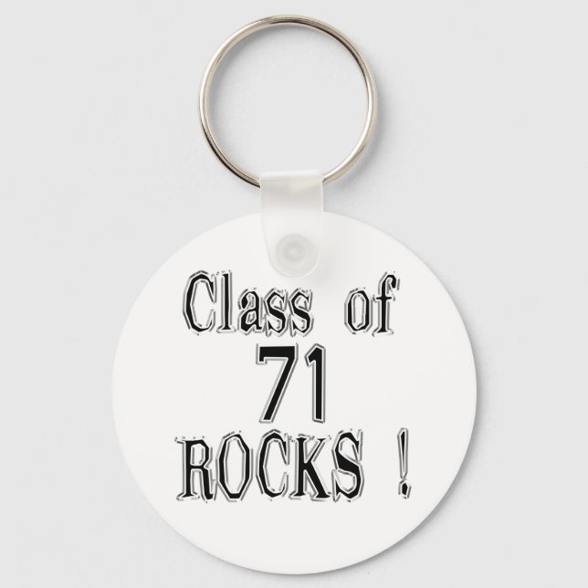 Class of '71 Rocks! Keychain (Front)