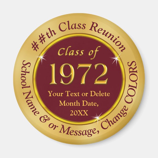 Class of 72 Reunion, Cheap Personalized Souvenirs  Magnet (Front)