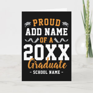 Class of A 2026 Graduation Party Custom Congrats Card