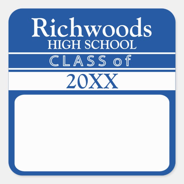 Class Of (Add Year) Name Stickers (Front)