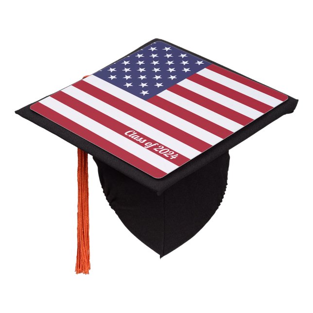 Class of ... | American Flag Graduation Cap Topper (Angled)