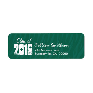 Class of Any Year GREEN Zebra Print Graduation