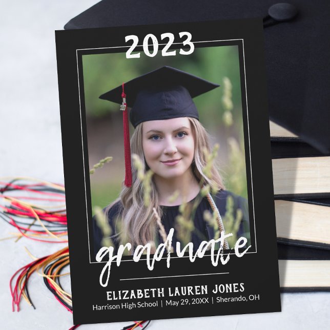 Class of Black and White Classic Graduation Announcement (Creator Uploaded)
