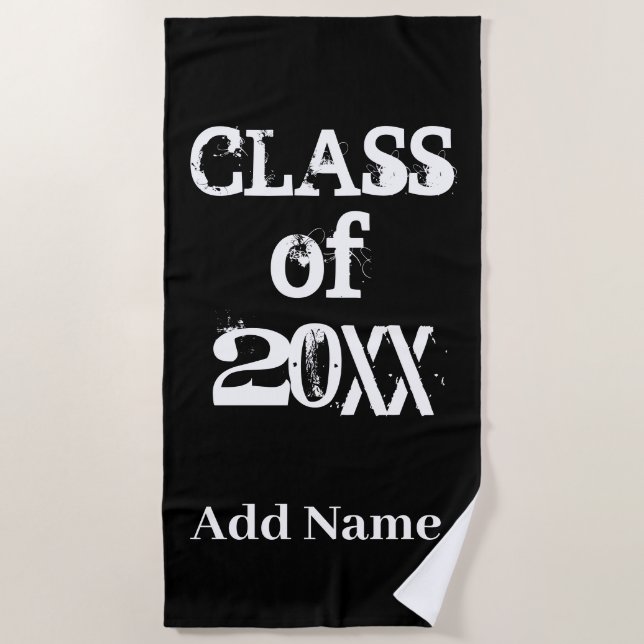 Class Of Enter Year Graduation Customized Beach Towel (Front)