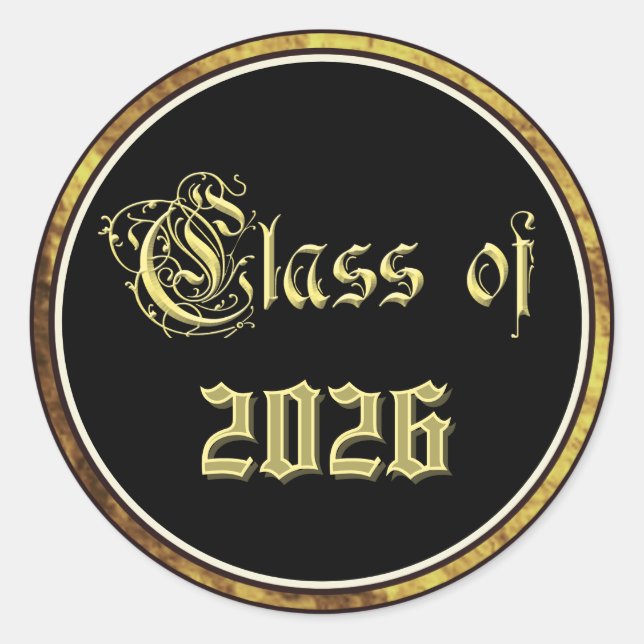 Class of Gold and Black Stickers (Front)