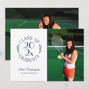 Class of Graduate Classic 2 Photo Navy Graduation Announcement