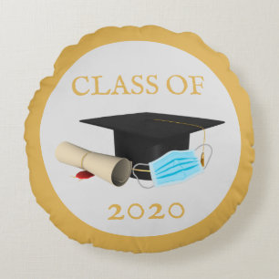 Class Of Graduate Coronavirus Mask Covid 2020 Round Pillow