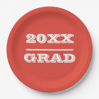 Class Of Graduates Party Supplies Red White Paper Plate