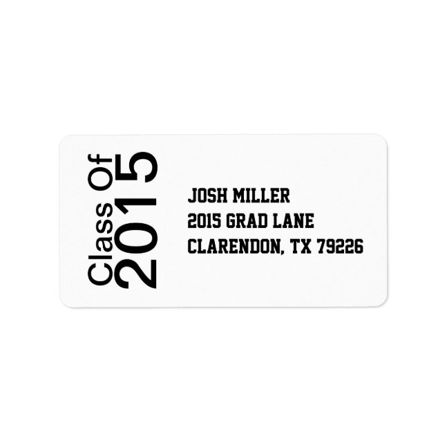 Class of Graduation Address Labels (Front)