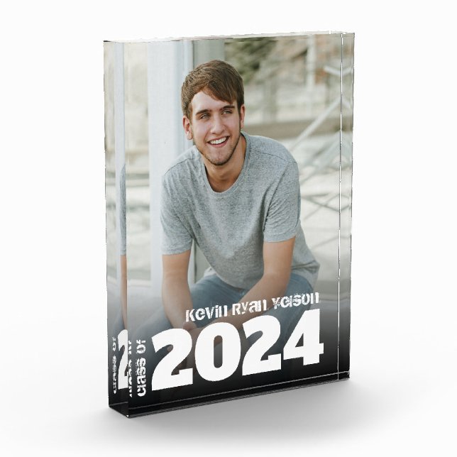 Class of Graduation Announcement Modern Photo Block (Left)