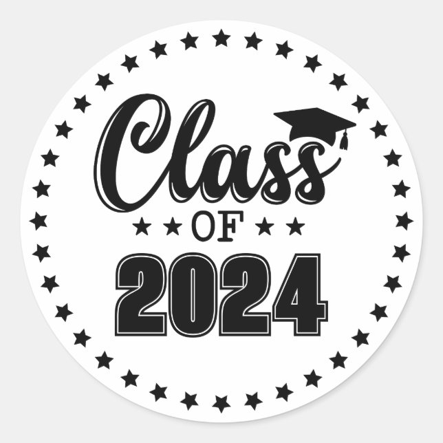 Class of Graduation Classic Round Sticker (Front)