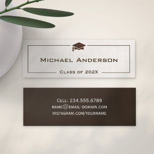 Class of Graduation Name Card - Classic Linen Look