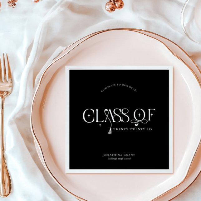 Class Of | Modern Personalized Graduation Party Napkin (Creator Uploaded)