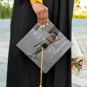 Class Of Modern Personalized Graduation Photo Cap Topper
