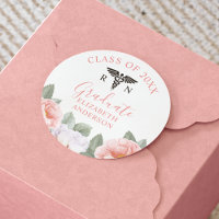 Class of Nursing Graduate Pink Floral Watercolor