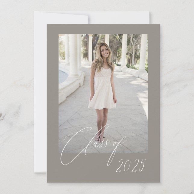 Class of Script Graduate Card 5 Photos (Front)