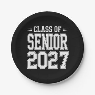 Class Of Senior 2027 Graduation Proud Graduate Paper Plate