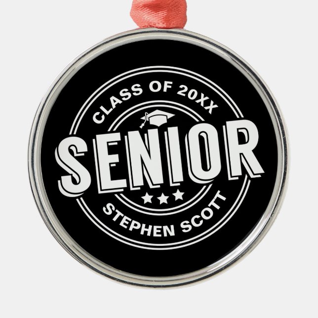 Class of Senior Graduate Personalized Graduation Metal Ornament (Front)